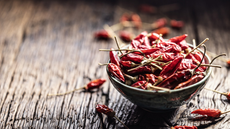 A bowl of dehydrated jalapeños