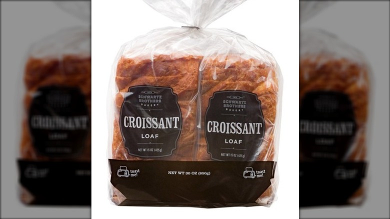 Schwartz Brothers Bakery's 2-pack of Croissant Loaves found at Costco on a white background.
