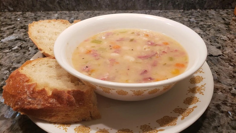 A bowl of McGuire's Irish Pub's Senate Bean Soup.