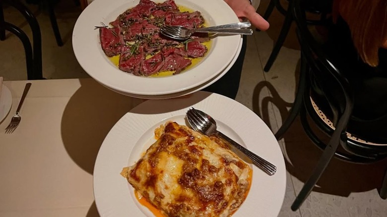 pasta and meat plates at San Lorenzo