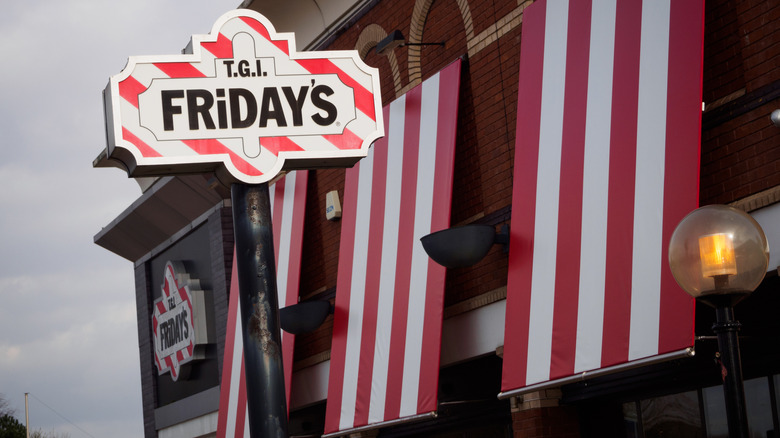 Sign and awnings at TGI Fridays
