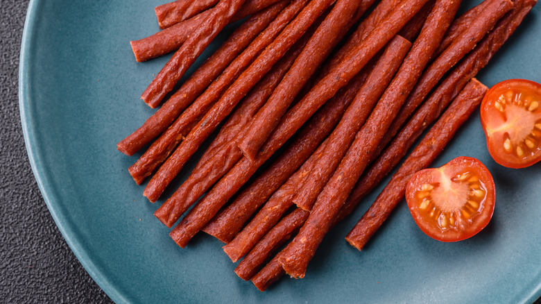 meat sticks on plate