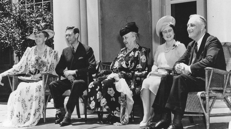 The Roosevelts with the King and Queen of England