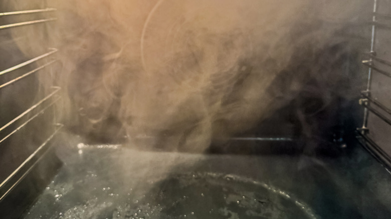 steam inside oven
