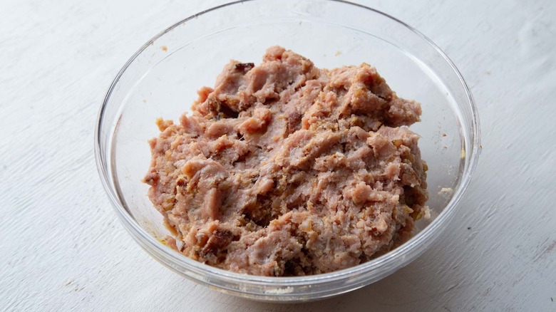 Turkey meatloaf mixture in bowl