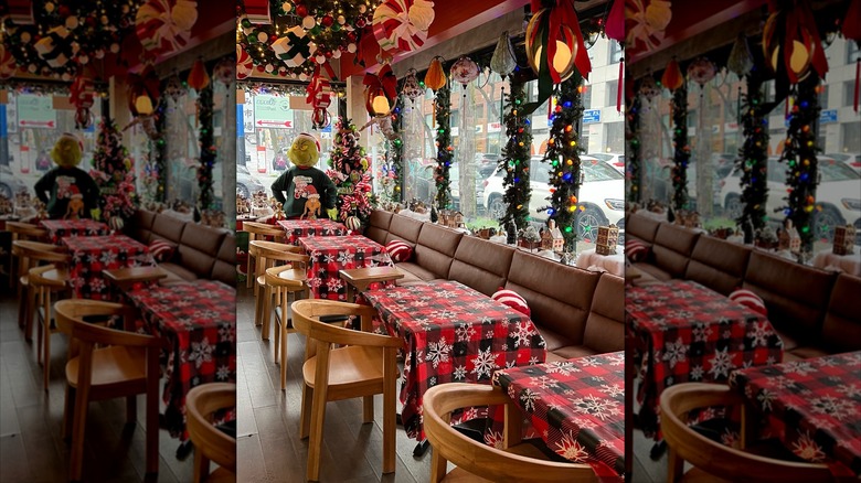 Jollidaze Cafe interior with Christmas decor