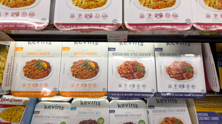 Kevin's Natural Food's bulk packaged product in refrigerated aisle at Costco.