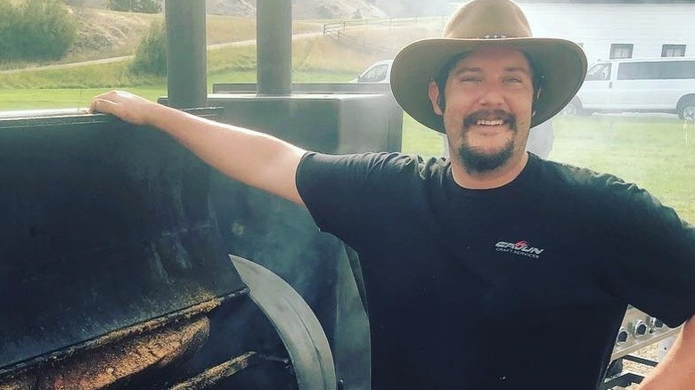 Chef Gabriel "Gator" Guilbeau on "Yellowstone" grilling vegetables