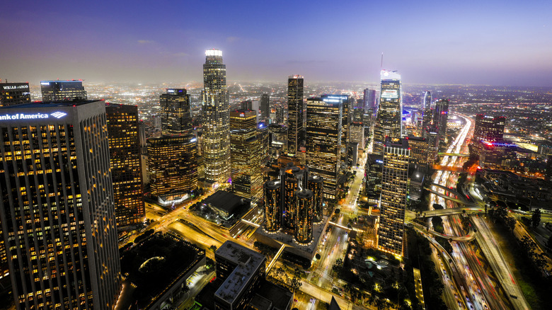 Picture of downtown Los Angeles at night