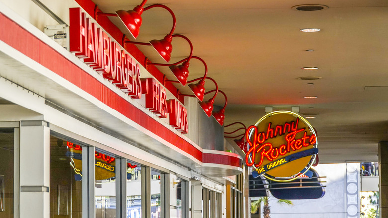 The outside of a Johnny Rockets location in California.