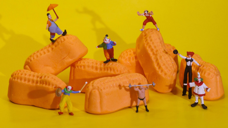 Circus peanut candy with miniature circus performers