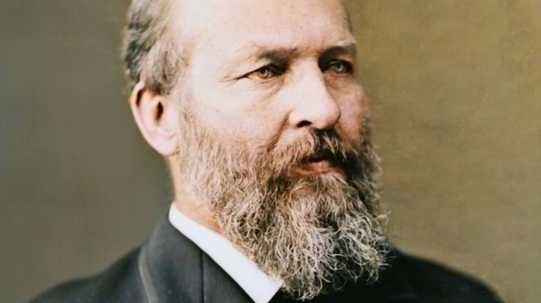 James Garfield looking serious