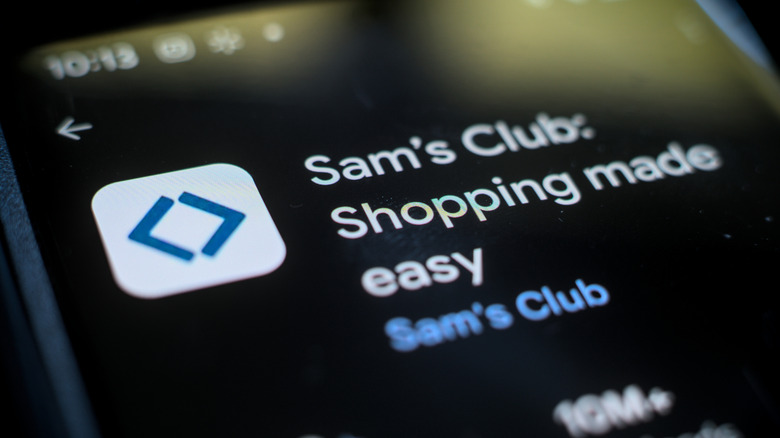 The Sam's Club app open on a phone screen.