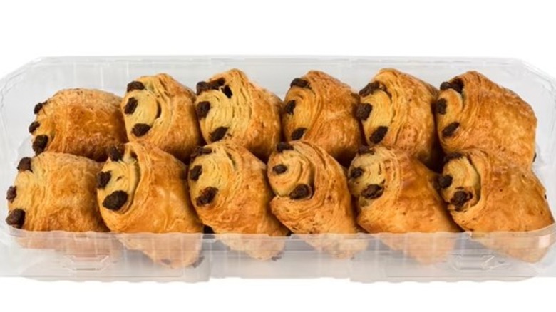A product image of a package of Member's Mark Chocolate Croissants on a white background.