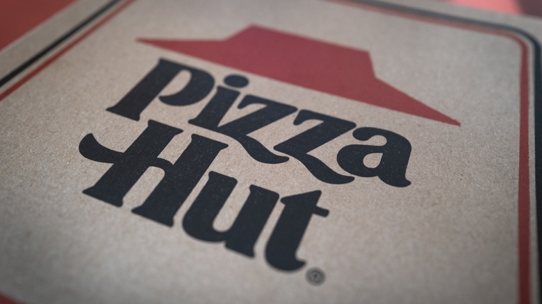 The Pizza Hut logo on a box.