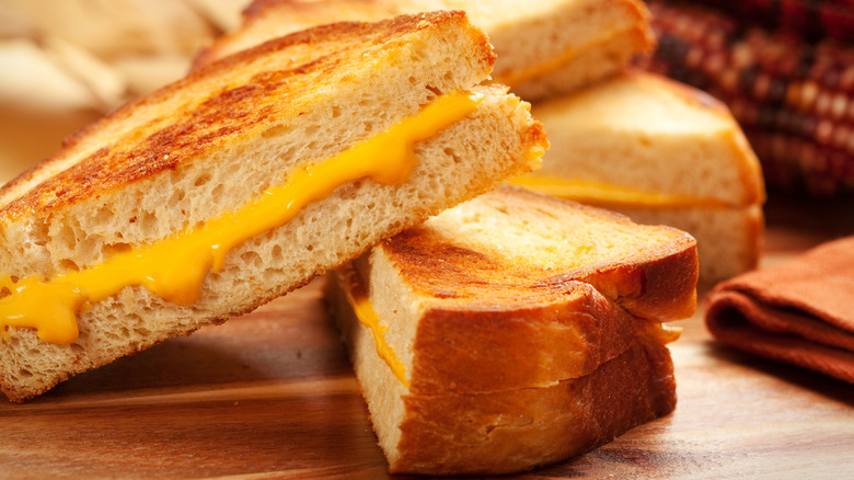 Toasted grilled cheese sandwich
