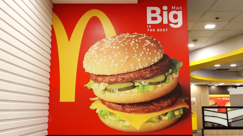 Big Mac burger decorative wall picture in McDonald's