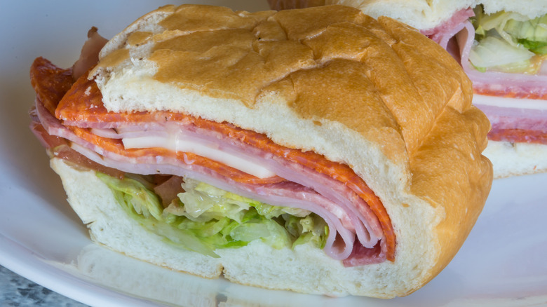 sliced Italian grinder sandwiches