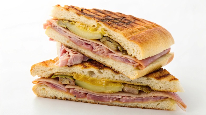 stacked cubano sandwich halves