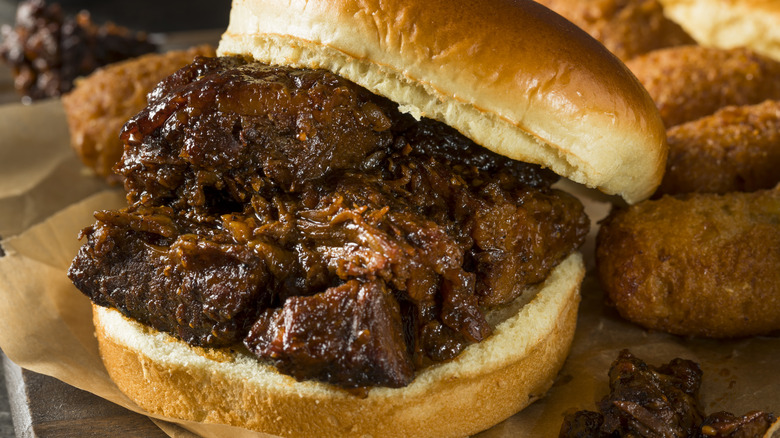 brisket burnt ends sandwich