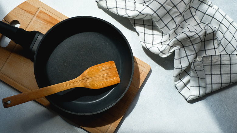 Close-up of a cast iron skillet
