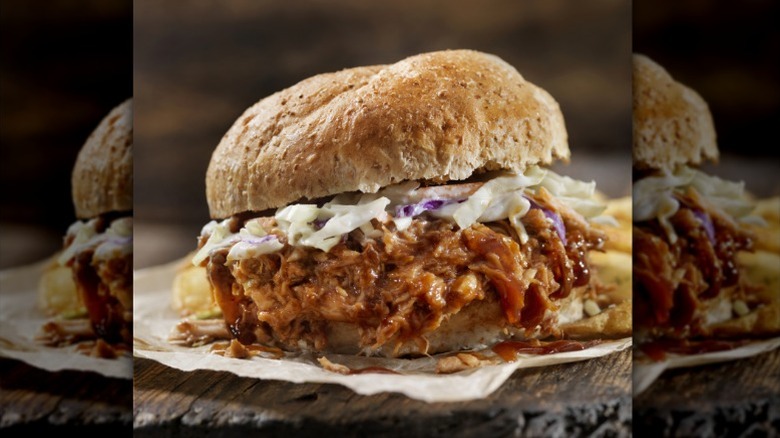 Burger with BBQ sauce