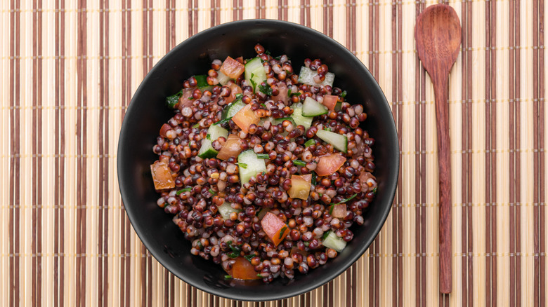Bowl of sorghum grain salad