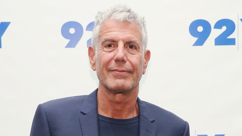 Anthony Bourdain smiling at an event.