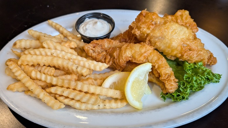 A plate of Chicken George with some fries