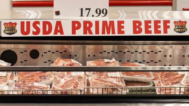 USDA prime beef in a grocery store