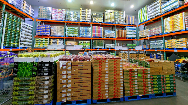 A view of a Costco location's refrigerated produce section