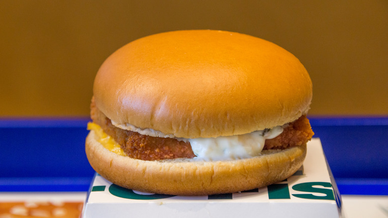 filet o fish sandwich on box