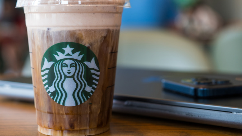 A shaken espresso with cold foam from Starbucks