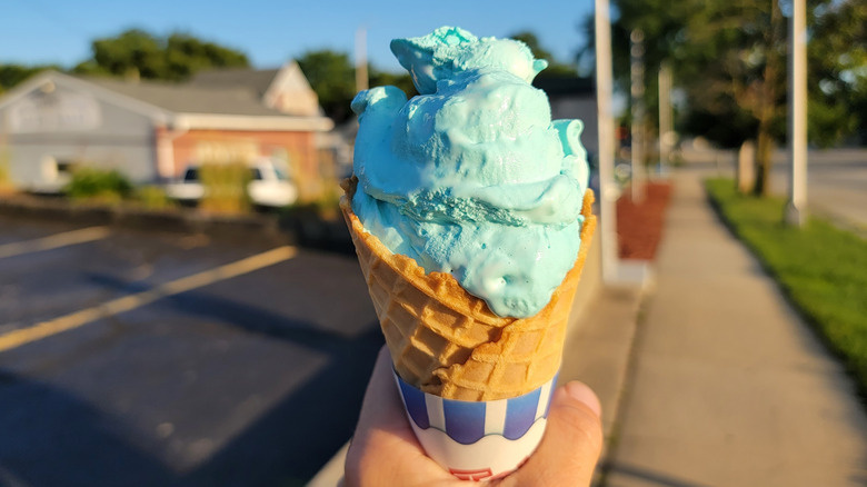 Blue moon ice cream cone