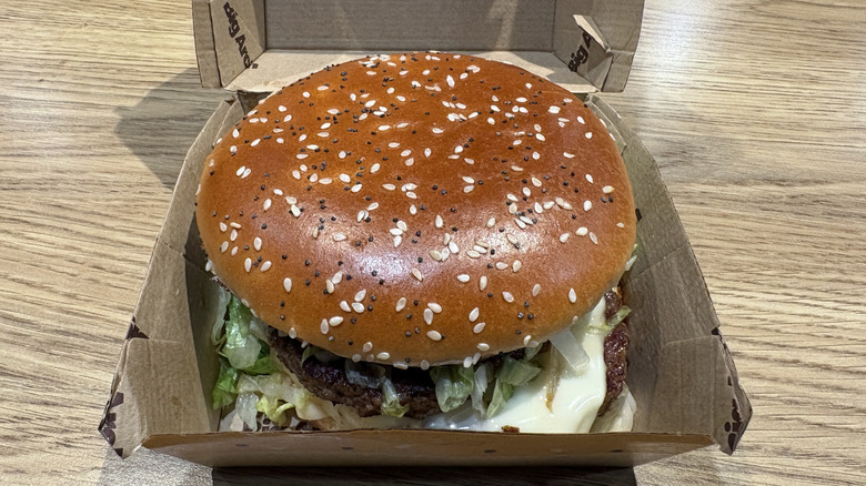 mcdonald's big arch burger in box