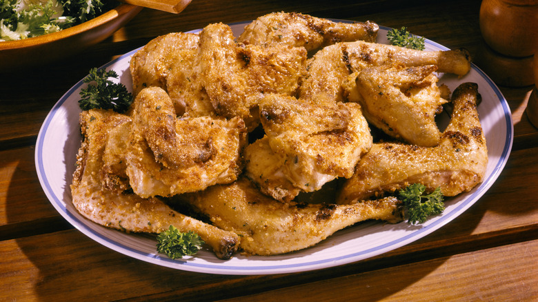 Plate of fried chicken