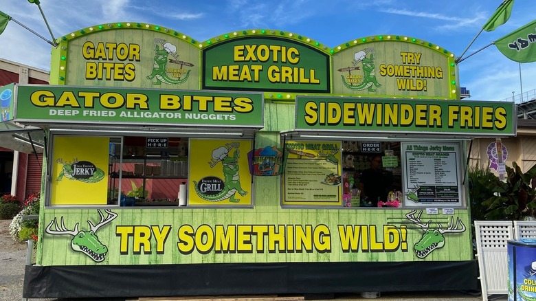 Exotic Meat Grill food stand at the state fair