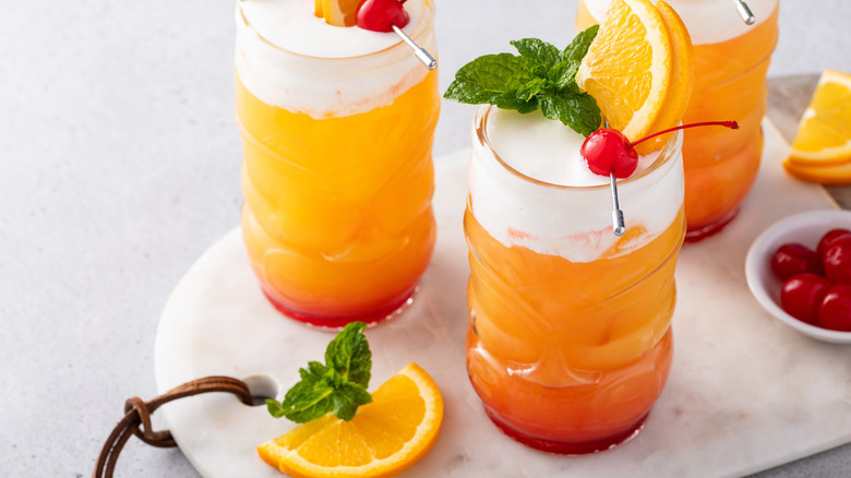 Tropical tiki zombie cocktail