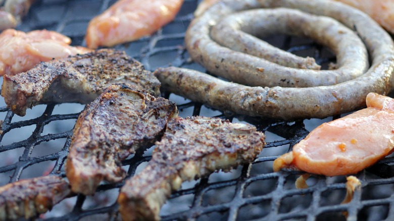 A close up of a traditional South African braai
