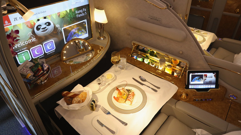 Emirates Airlines first class meal