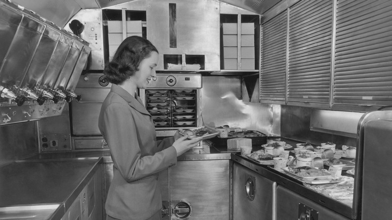 Kitchen on airplane