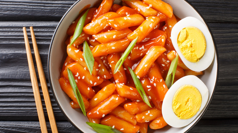 ddukbokki with hardboiled eggs