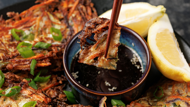 pajeon and soy sauce