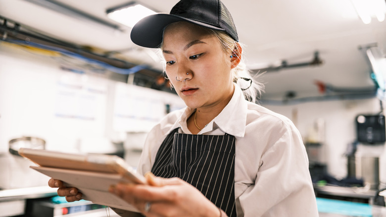 busy cook in kitchen