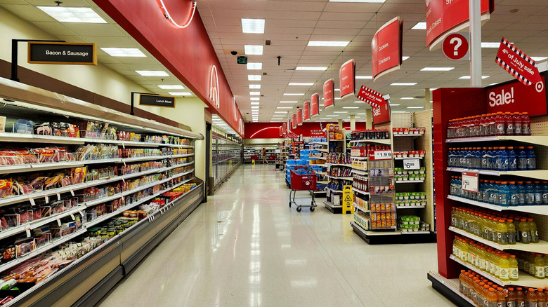 Inside of a Target store in the grocery department