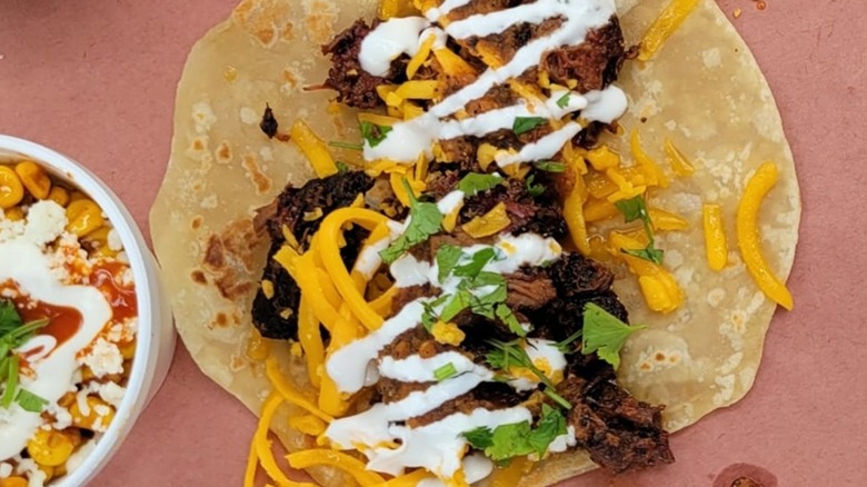 The Pit Room restaurant brisket tacos