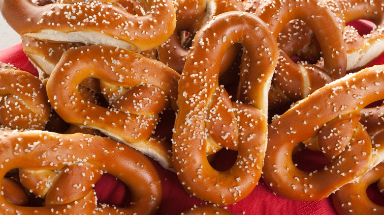 Multiple salted Philly soft pretzels
