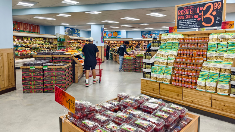 Shoppers inside a Trader Joe's store
