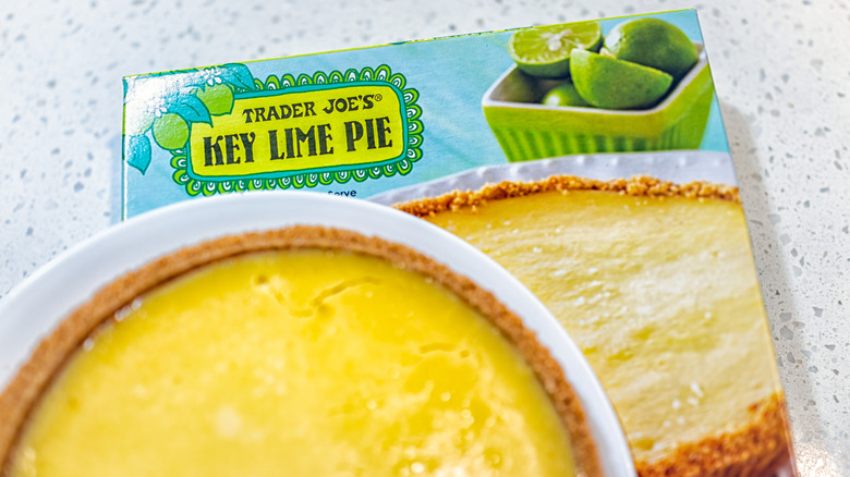 Key lime pie from Trader Joe's on top of the box