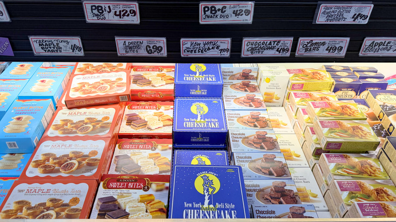 Assorted boxes of frozen desserts from Trader Joe's